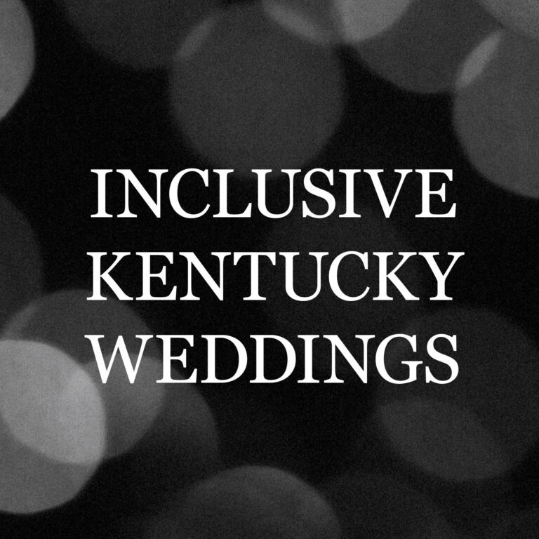 The words inclusive kentucky weddings on a black background.