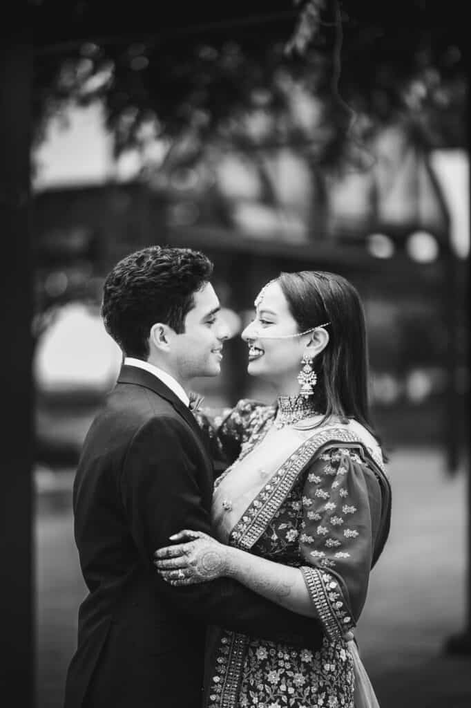 Sana and Kevin posing  during their Nikkah pre-ceremony shoot in Louisville.