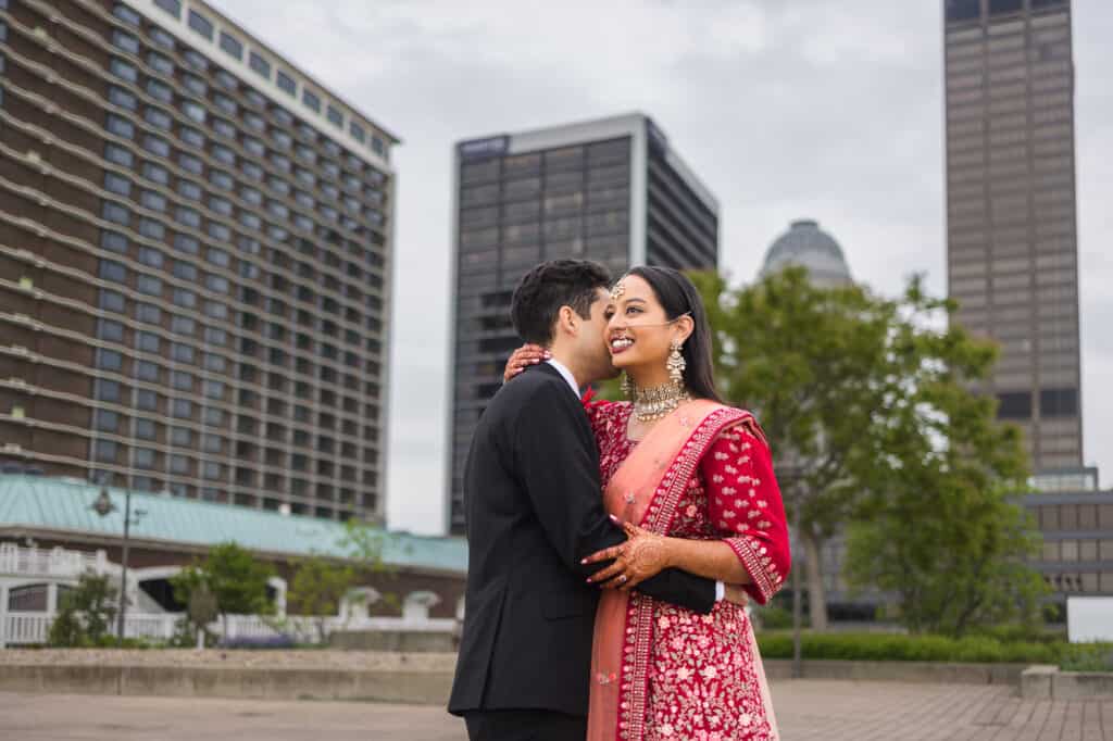 Sana and Kevin posing during their Nikkah pre-ceremony shoot in Louisville.