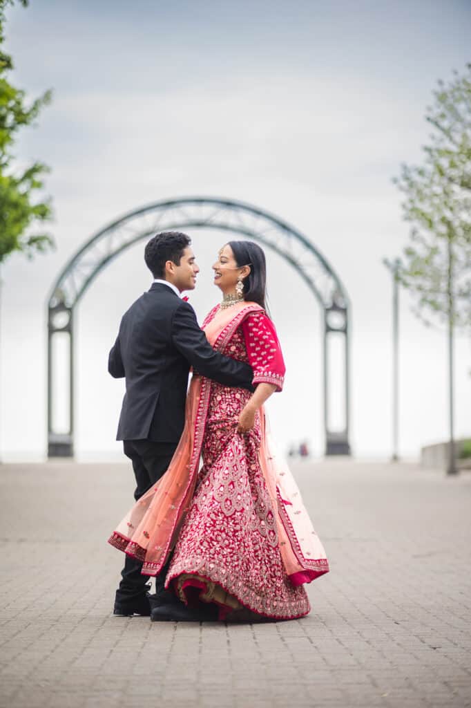 Sana and Kevin dancing during their Nikkah pre-ceremony shoot in Louisville.